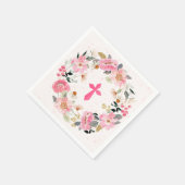 Girl First Community Waterverf Pink Floral Servet (Hoek)