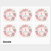 Girl First Community Waterverf Pink Floral Vierkante Sticker (Vel)