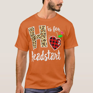 Girl First Day Headstart Leopard Pset Back School T-shirt