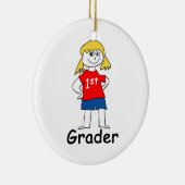 Girl First Grader Keramisch Ornament (Rechts)
