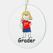 Girl First Grader Keramisch Ornament (Links)