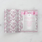 Girl First Heilige Commune Cross Damask Pink Silve (Binnen)