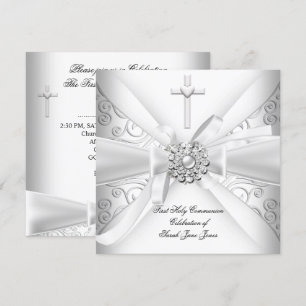 Girl First Heilige Commune Damask White Silver Kaart