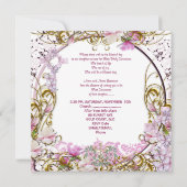 Girl First Heilige Commune Lace Pink Gold Foto Kaart (Achterkant)