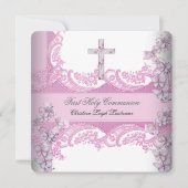 Girl First Heilige Commune  Lace Pink Kaart (Voorkant)