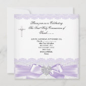 Girl First Heilige Commune Lila Lace White Heart Kaart (Achterkant)