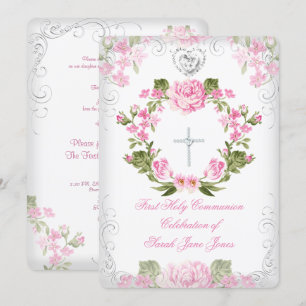 Girl First Heilige Commune Pink  Floral 2 Kaart