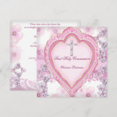 Girl First Heilige Commune Pink Heart Kaart (Voorkant / Achterkant)