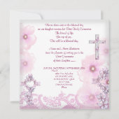 Girl First Heilige Commune Pink Heart Kaart (Achterkant)