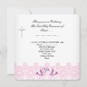 Girl First Heilige Commune Pink Lace Bow White Kaart (Achterkant)