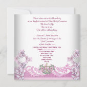 Girl First Heilige Commune Pink Photo Butterfly Kaart (Achterkant)