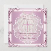Girl First Heilige Commune Pink Pink Cross Kaart (Voorkant)