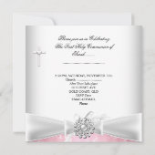 Girl First Heilige Commune Pink White Blossom Kaart (Achterkant)