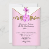 Girl First Heilige Commune Pink White Flower 3 Kaart (Achterkant)