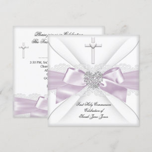 Girl First Heilige Commune Pink White Heart 2 Kaart