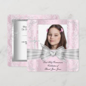 Girl First Heilige Commune  Roze Foto 2 Kaart (Voorkant / Achterkant)