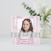 Girl First Heilige Commune  Roze Foto 2 Kaart (Staand voorkant)