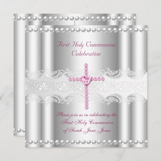 Girl First Heilige Commune Silver Lace Pink Pearl Kaart (Voorkant / Achterkant)