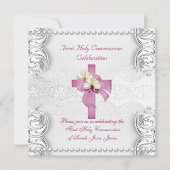 Girl First Heilige Commune Silver Lace Pink Pearl Kaart (Voorkant)