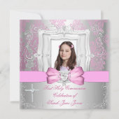 Girl First Heilige Commune Silver Pink Foto Kaart (Voorkant)