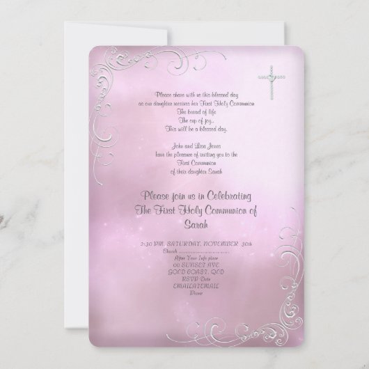 Girl First Heilige Commune Silver Pink Heavenly Kaart (Achterkant)