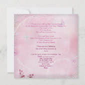 Girl First Heilige Commune White Pink butterfly Kaart (Achterkant)