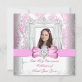Girl First Heilige Commune White Pink Foto Kaart (Voorkant)