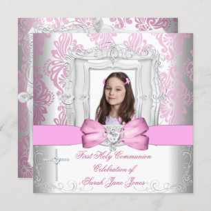 Girl First Heilige Commune White Pink Foto Kaart