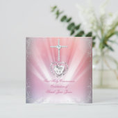 Girl First Heilige Commune White Pink Heavenly Kaart (Staand voorkant)