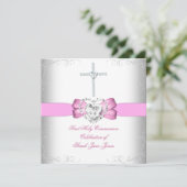 Girl First Heilige Commune White Pink Kaart (Staand voorkant)