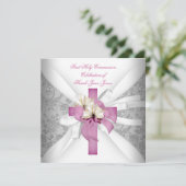 Girl First Heilige Commune White Pink Kaart (Staand voorkant)