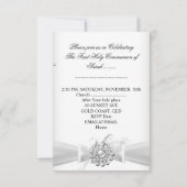 Girl First Heilige Commune White Silver Cross Kaart (Achterkant)