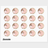Girl First Heilige Commune Winter Pink Gold Bokeh Ronde Sticker (Vel)