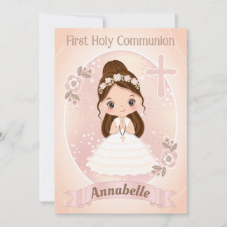 Girl First Heilige Communion Kaart