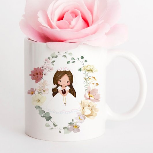 Girl First Holy Communion Ceramic Coffee Mug Koffiemok