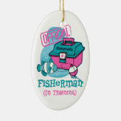 Girl Fisherman in training Keramisch Ornament (Rechts)