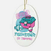 Girl Fisherman in training Keramisch Ornament (Links)
