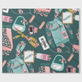 Girl Fitness Pattern Cadeaupapier (Vlak)