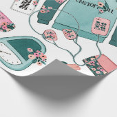 Girl Fitness Pattern Cadeaupapier (Hoek)