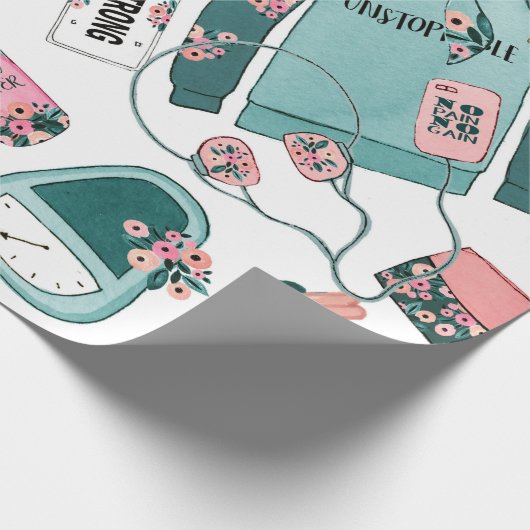 Girl Fitness Pattern Cadeaupapier (Hoek)