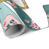 Girl Fitness Pattern Cadeaupapier (Rol Hoek)