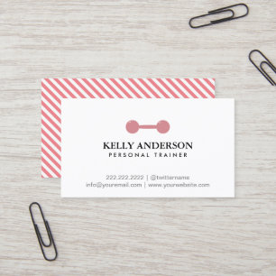 Girl Fitness Personal Trainer Simple Plain Pink Visitekaartje