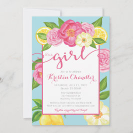 Girl Floral Baby shower Kaart