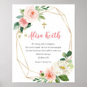 Girl Floral Printable Baptism Gift Poster (Voorkant)