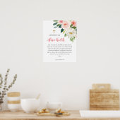 Girl Floral Printable Baptism Gift Poster (Keuken)
