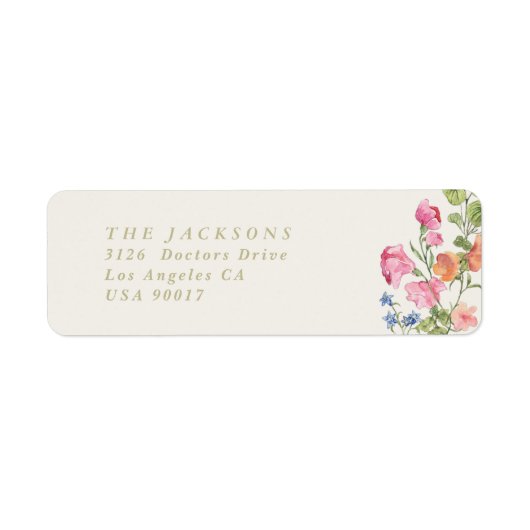 girl floral Return Address family Etiket (Voorkant)