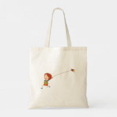 Girl Flying A Kite Canvas tas (Achterkant)