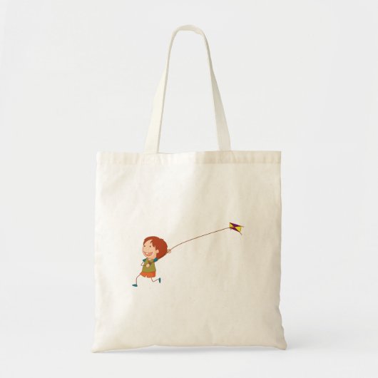 Girl Flying A Kite Canvas tas (Voorkant)