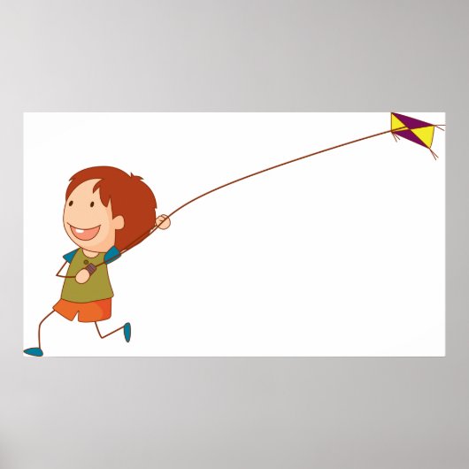 Girl Flying A Kite Poster (Voorkant)