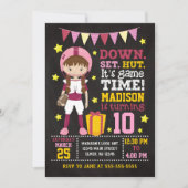 Girl Football Birthday Uitnodiging (Voorkant)